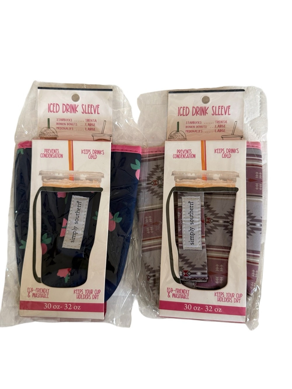 Simply Southern NEW Drink Sleeves - Navy Floral & Mauve Aztec